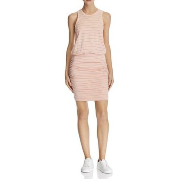 SUNDRY Striped Sleeveless Ruched Dress NWT Size 0/Small - Picture 3 of 16